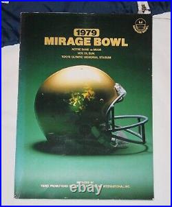 Rare 1979 Notre Dame Japan Mirage Bowl Media Jacket (new), Program, & 4 Ribbons