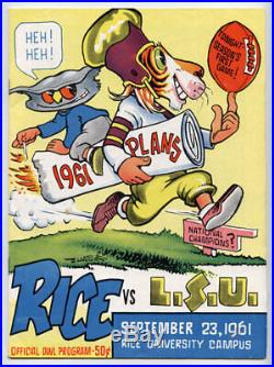 Rice Owls v LSU Tigers RARE 1961 Football Program Bluebonnet/Orange Bowl