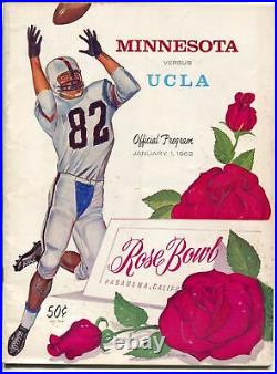 Rose Bowl NCAA Football Game Program 1/1/1962-Minn Gophers-UCLA Bruins-VG