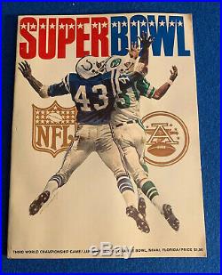 SUPER BOWL III Game Program 1969 WORLD CHAMPIONSHIP AFL/NFL Jets vs. Colts