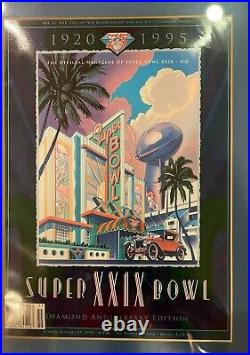 SUPER BOWL XXIX Authentic Ticket Stub/Program/Cards 49ers vs Chargers Framed