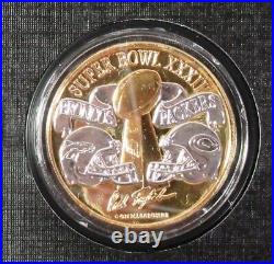 SUPER BOWL XXXII BRONCOS vs PACKERS NFL GAME COINS. LOT of 9. #345-405/7,500