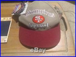 San Francisco 49ers Super Bowl 29 Program, 2 Hologram Used Game Tix & Hat withtags
