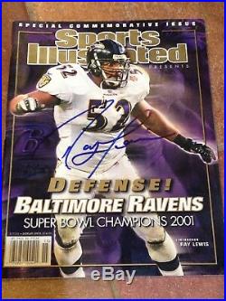 Signed Ray Lewis 2001 Super Bowl Champs Baltimore Ravens Sports Illustrated