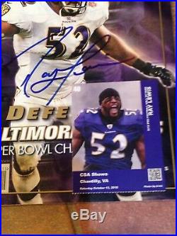 Signed Ray Lewis 2001 Super Bowl Champs Baltimore Ravens Sports Illustrated