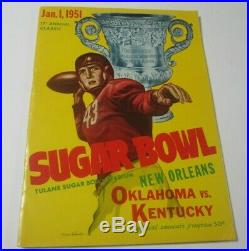 Sugar Bowl New Orleans OKLAHOMA vs KENTUCKY Football Program (Jan 1, 1951)