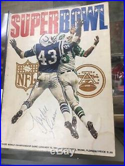 Super Bowl 3 III Program SIGNED JACKIE GLEASON NFL Jets Colts Comedian Legendary