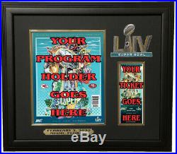 Super Bowl 54 Program & Ticket Holder Black Frame Super Bowl LIV