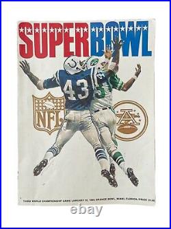 Super Bowl III 3 Program Jets v Colts 1/12/69 MVP Joe Namath
