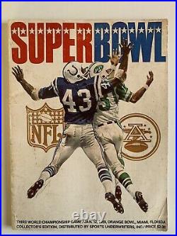 Super Bowl III 3 Program New York Jets v Baltimore Colts Good+ Condition