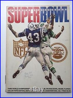 Super Bowl III Program 1969 Baltimore Colts vs New York Jets AFL Upsets NFL