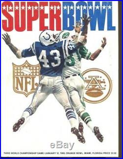 Super Bowl III Program Jets v Colts 1/12/1969 Namath MVP Ex/MT Very Nice 54431