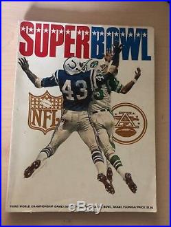 Super Bowl III Program Jets v Colts 1/12/69 Miami, Fl