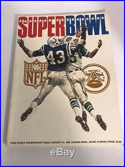 Super Bowl III Program Jets v Colts 1/12/69 Miami NAMATH GUARANTEE