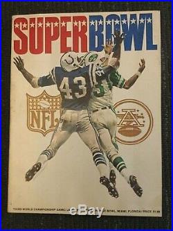 Super Bowl III Program- Jets vs Colts AFL & NFL Championship Programs-1968-69