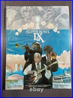 Super Bowl IX Game Program Original Pittsburgh Steelers vs Minnesota Vikings