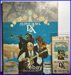 Super Bowl IX Ticket Stub & Program 1975 New Orleans Steelers V Vikings Football