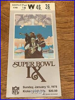Super Bowl IX Tickets x2 + Program Excellent-Near Mint Steelers Vikings 1974