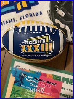 Super Bowl In A Box XXXIII Program Shirt Shot Glass Football Hat Towel Broncos