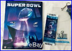 Super Bowl LII (52) Game Ticket + Lanyard + Game Program Philadelphia Eagles