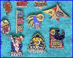 Super Bowl NFL Flying Colors Pins 18 Pin Complete Set Football Very Rare