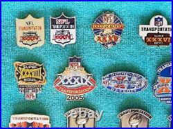 Super Bowl NFL Transportation Pins 25 Pin Complete Set Football Very Rare