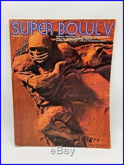Super Bowl V (5) Program 1971 NFL Baltimore Colts v. Dallas Cowboys + Patch