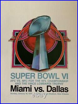 Super Bowl V 5 & VI 6 Program Baltimore Colts & Miami Dolphins vs Dallas Cowboys