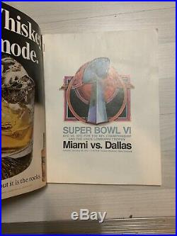 Super Bowl VI (6) Official Game Program/ A Beauty/cowboys Top Miami