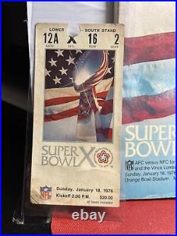 Super Bowl X Ticket Stubs & Program 1976 In Miami Steelers Vs. Cowboys Football