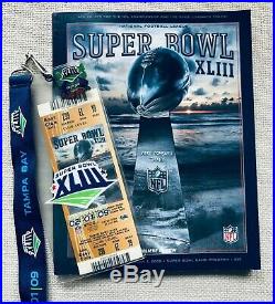 Super Bowl XLIII (43) Game Ticket + Lanyard + Game Program Authentic Steelers