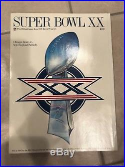 Super Bowl XX Chicago Bears New England Patriots Ticket Stubs & Program framed