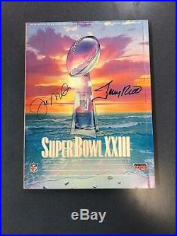 Super Bowl XXIII San Francisco 49ers Joe Montana Jerry Rice Auto Program (PL1)