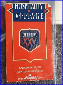 Super Bowl XXV NFL Football, GTE Seat Cushion, Official Game Program, Cards