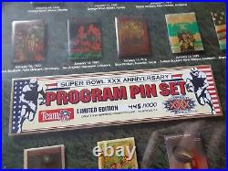 Super Bowl XXX Anniversary Program Pin Set Limited Edition # 445/1000 Team NFL