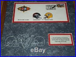 Super Bowl XXXII Packers Broncos Postal Service Limited Edition Framed Envelope