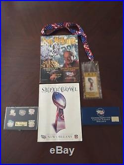 Super Bowl XXXVI Ticket, Program (no Bar Code) Pins. Patriots Vs Rams