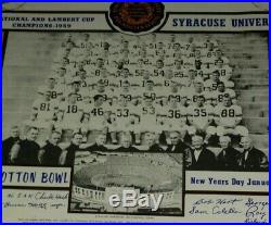 Syracuse Football National Champion, Cotton Bowl Poster Team Auto, Ernie Davis