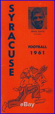 Syracuse Football RARE 1961 Media Guide Ernie Davis! Liberty Bowl program