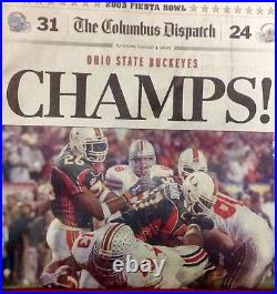 The Ohio State Buckeyes 2002 Football NCAA National CHAMPIONS Paper Fiesta Bowl