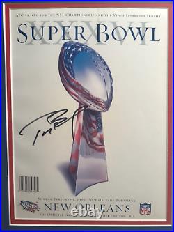 Tom Brady Signed 2002 Super Bowl Program Adam Vinatieri Signed Program PSA