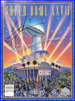 Troy Aikman Hand Signed Autographed Super Bowl Program Dallas Cowboys JSA V53587