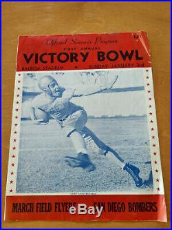 Victory Bowl Program 1943 PCPFL March Field Flyers San Diego Bombers San Diego