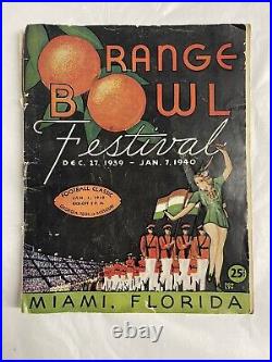 Vintage 1939-40 Orange Bowl Festival Football Program Missouri & Georgia Tech