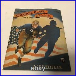 Vintage 1944 Orange Bowl Football Program LSU vs Texas A&M Super Rare