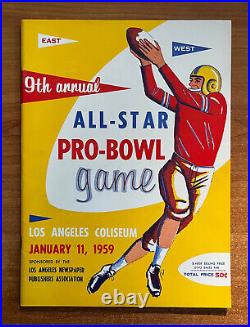Vintage 1959 NFL Pro Bowl All Star Football Program Nmt/mt Condition! Wow
