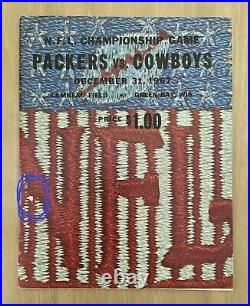 Vintage 1967 NFL Championship Ice Bowl Program Dallas Cowboys Green Bay Packers