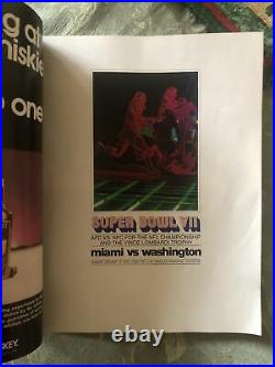 Vintage 1973 Super Bowl VII Program Washington Redskins Vs Dolphins
