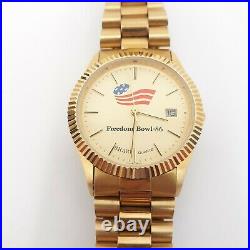 Vintage 1986 Sharp Freedom Bowl Gold Tone Link Watch Collectors New Battery