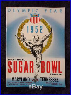 Vintage January 1, 1952 Sugar Bowl Maryland vs Tennessee Football Program 285